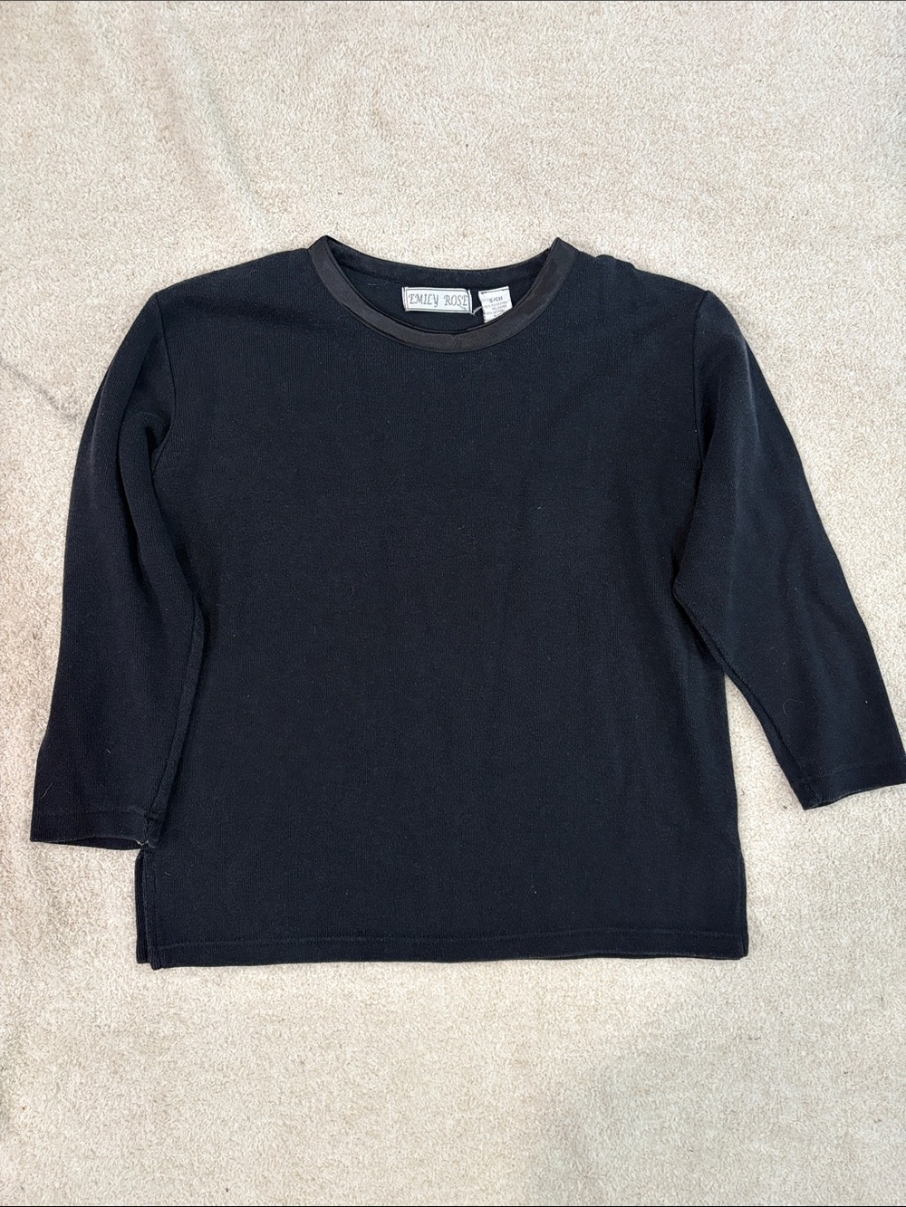 Emily Rose Black Long Sleeve Top